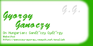 gyorgy ganoczy business card
